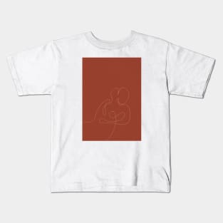 Female Line Art, Feminine Print Kids T-Shirt